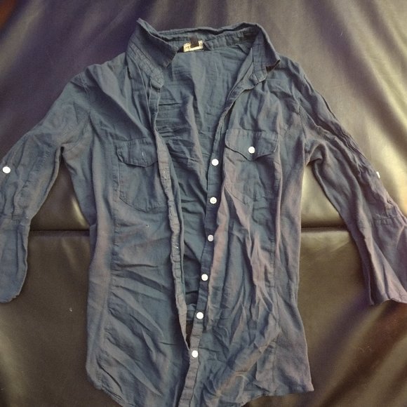 Max Edition Small 100% Cotton Button Down Long Sleeved Top Size L - Picture 2 of 3